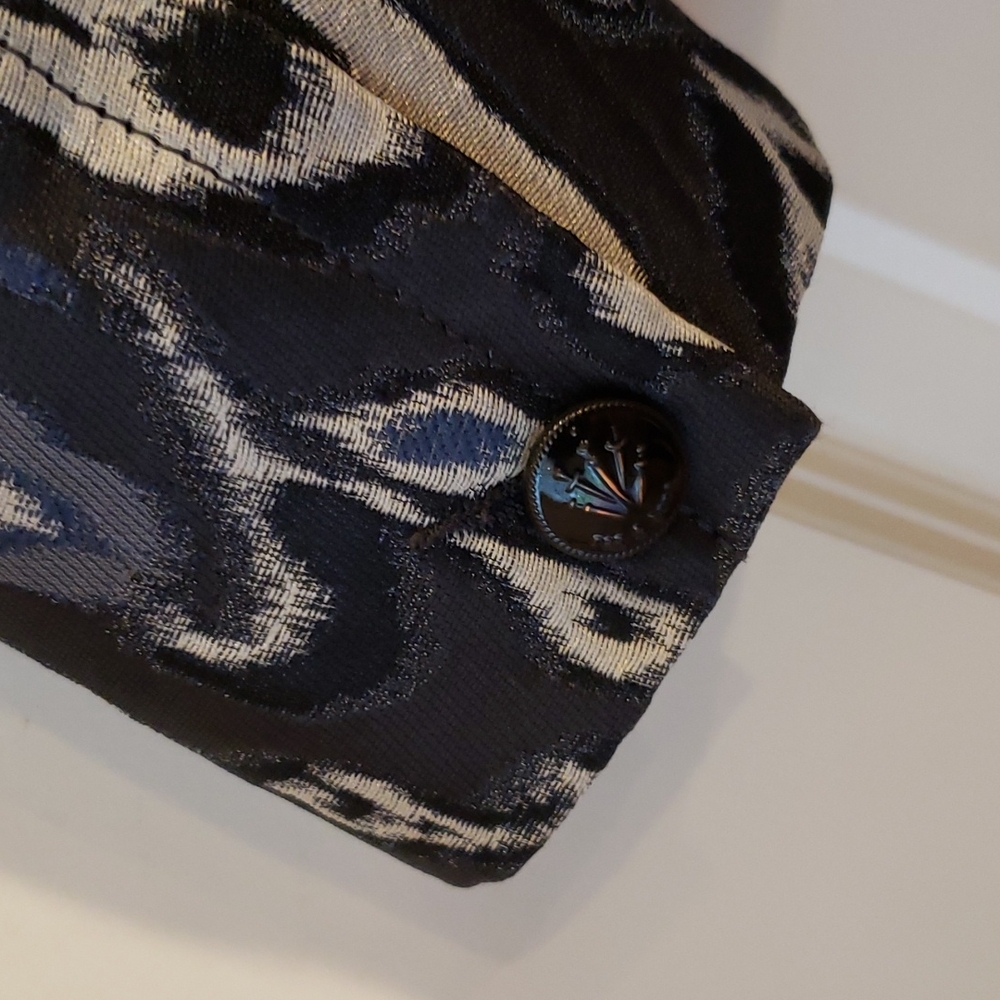 RAG & BONE Silver Ikat Brocade Jacquard Blazer Tuxedo Jacket sz 0 Women's Tux - Picture 6 of 14